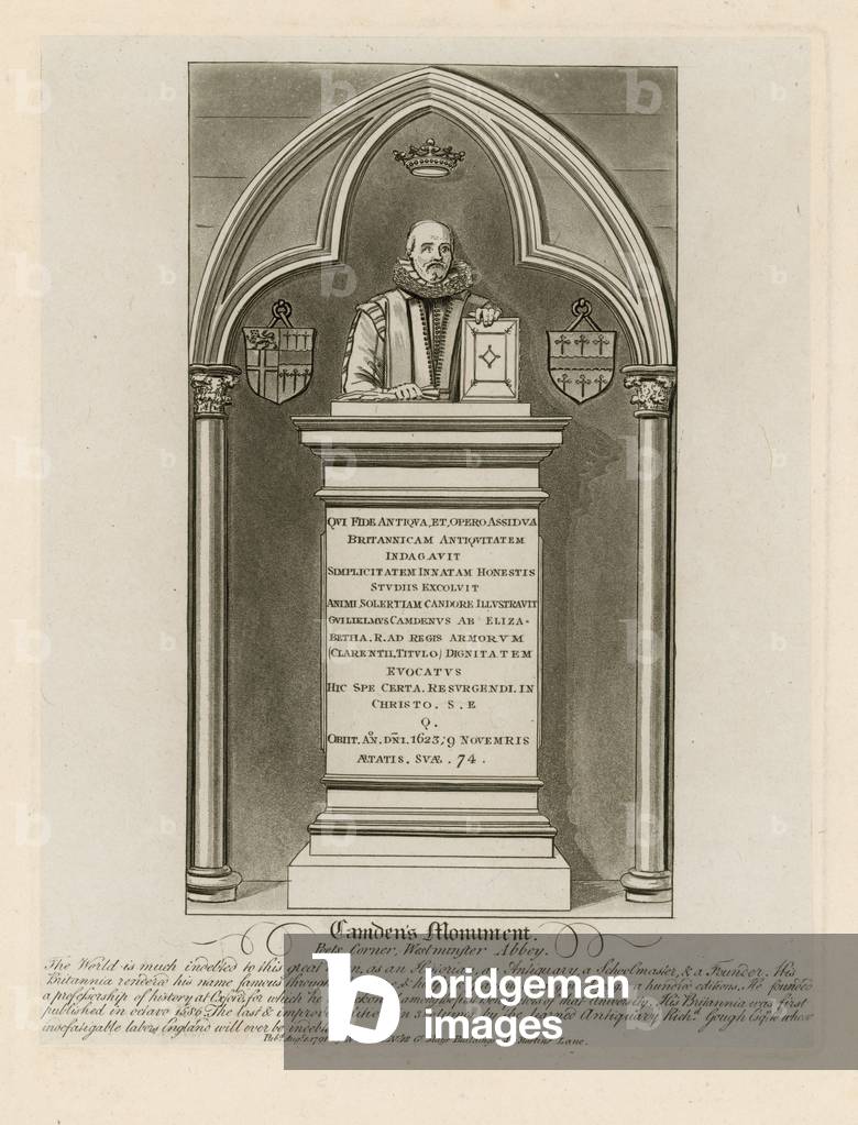 Camden's Monument in Poets' Corner (engraving)