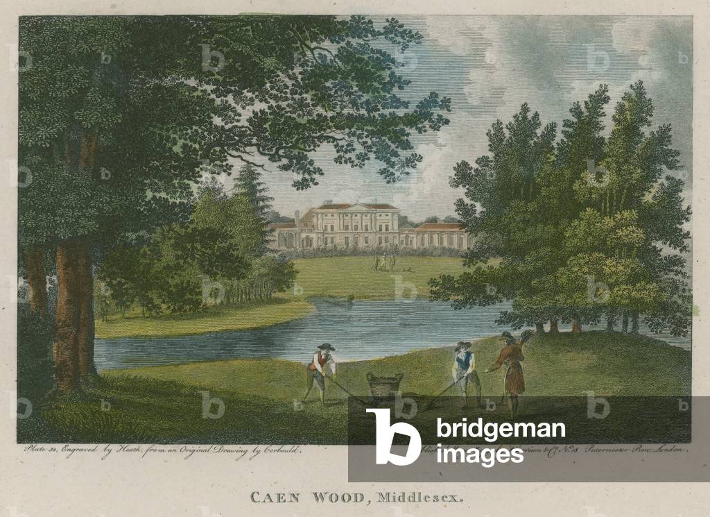 Caen Wood, Middlesex (coloured engraving)