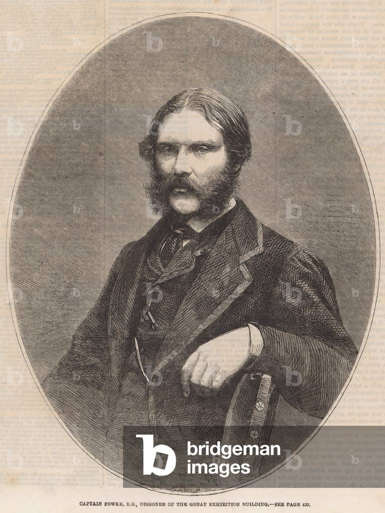 Captain Fowke, designer of the Great Exhibition Building (engraving)