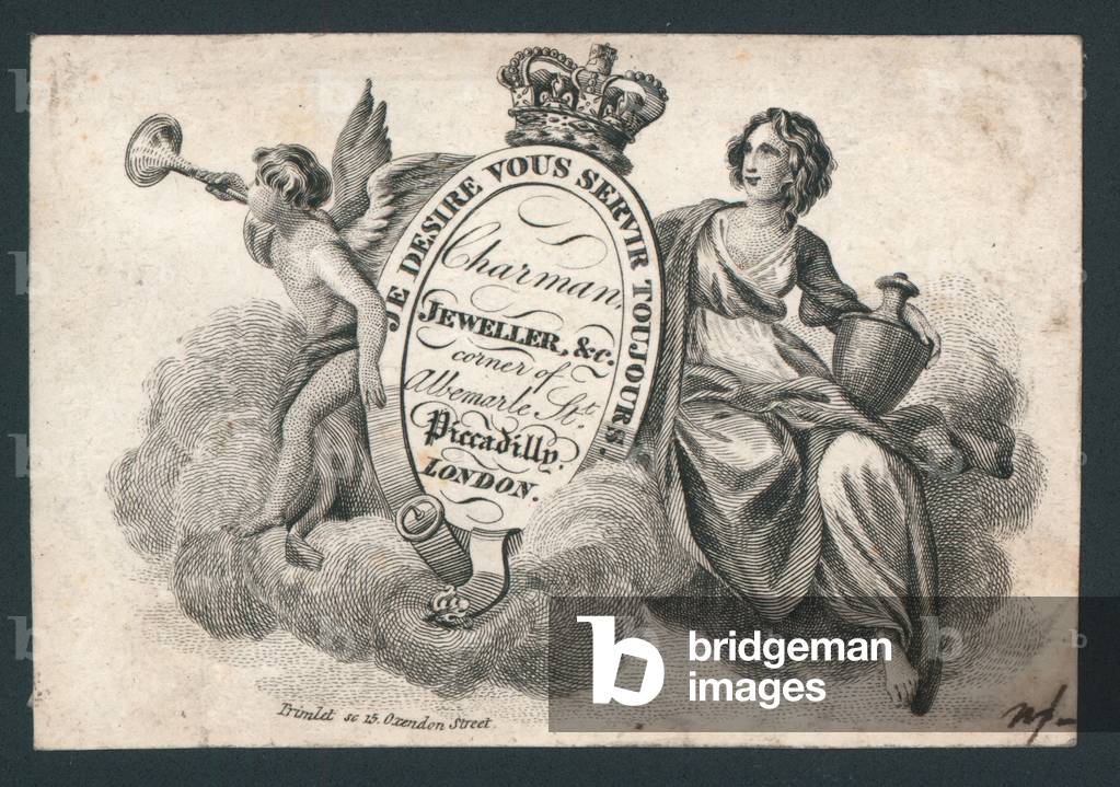 Charman, jeweller, corner of Albemarle Street and Piccadilly, trade card (engraving)