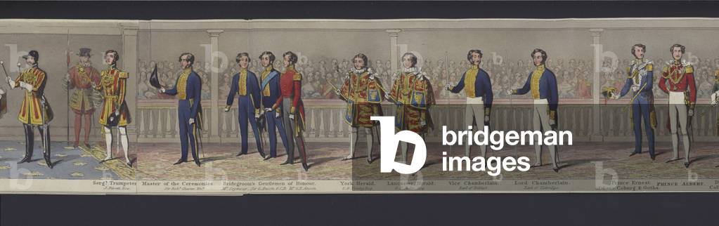 Part of the panorama of the marriage of Queen Victoria, c.1840 (hand-coloured aquatint)
