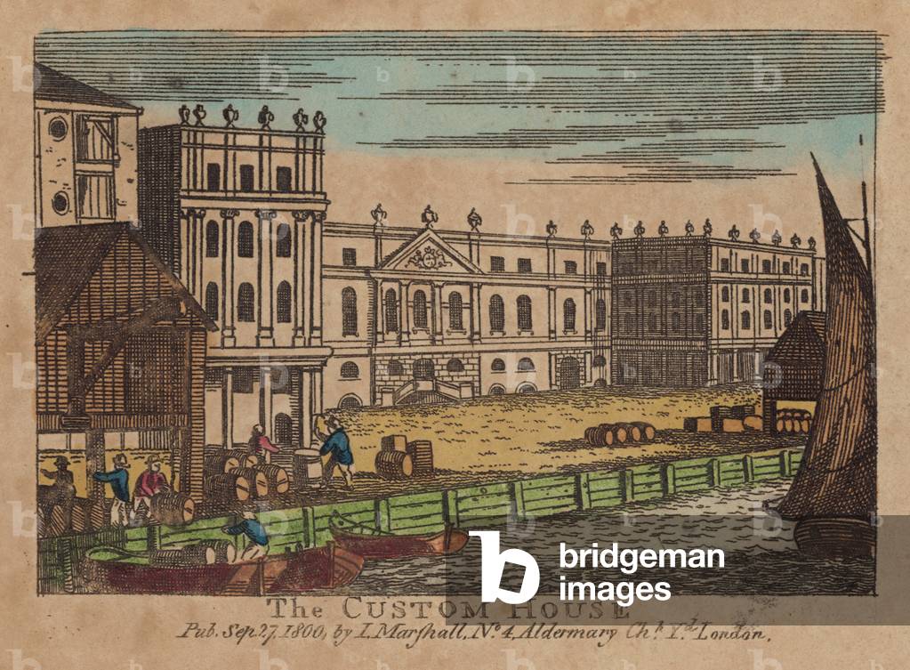 The Custom House (coloured engraving)