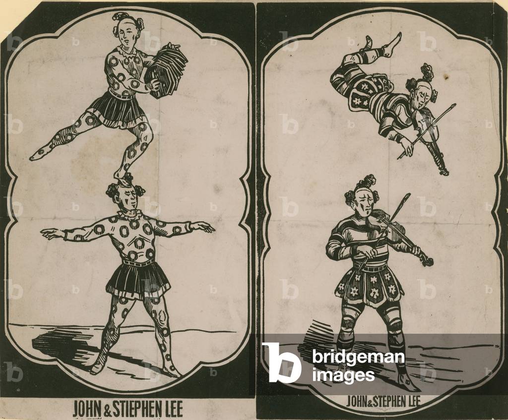 John Lee and Stephen Lee, circus acrobats and musicians (engraving)
