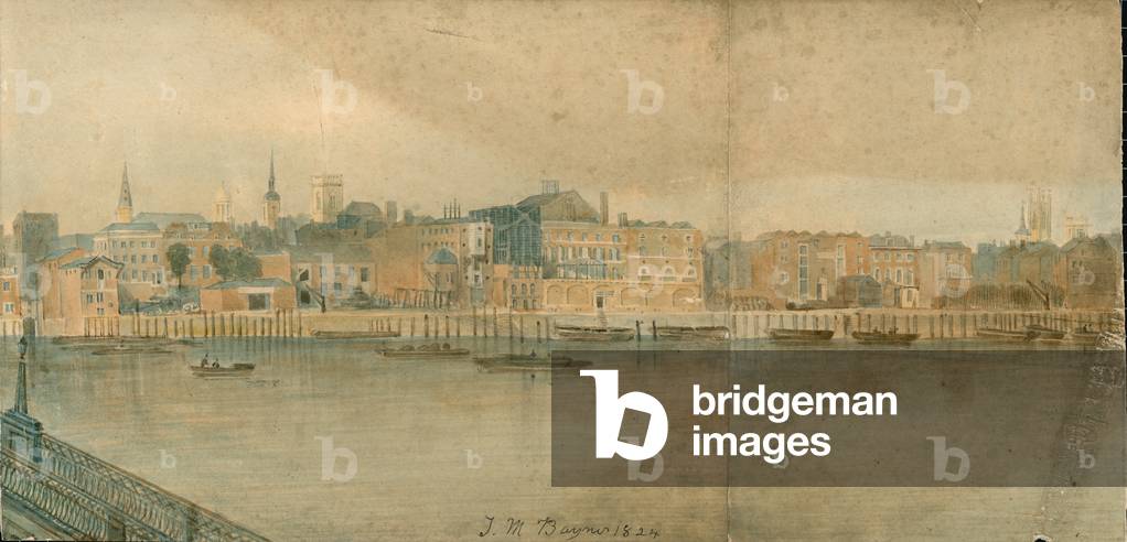 Panorama of River Thames, North Side, in 13 parts (w/c on paper)