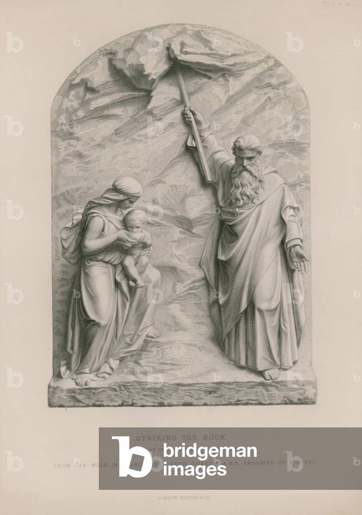 Moses Striking the Rock, 19th century (engraving)