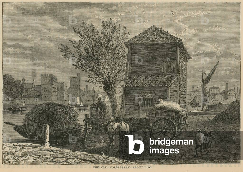The old horseferry (engraving)