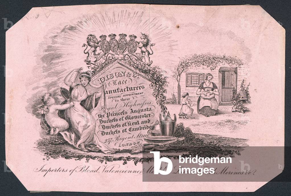 Dison & Co, lace manufacturers, trade card (coloured engraving)