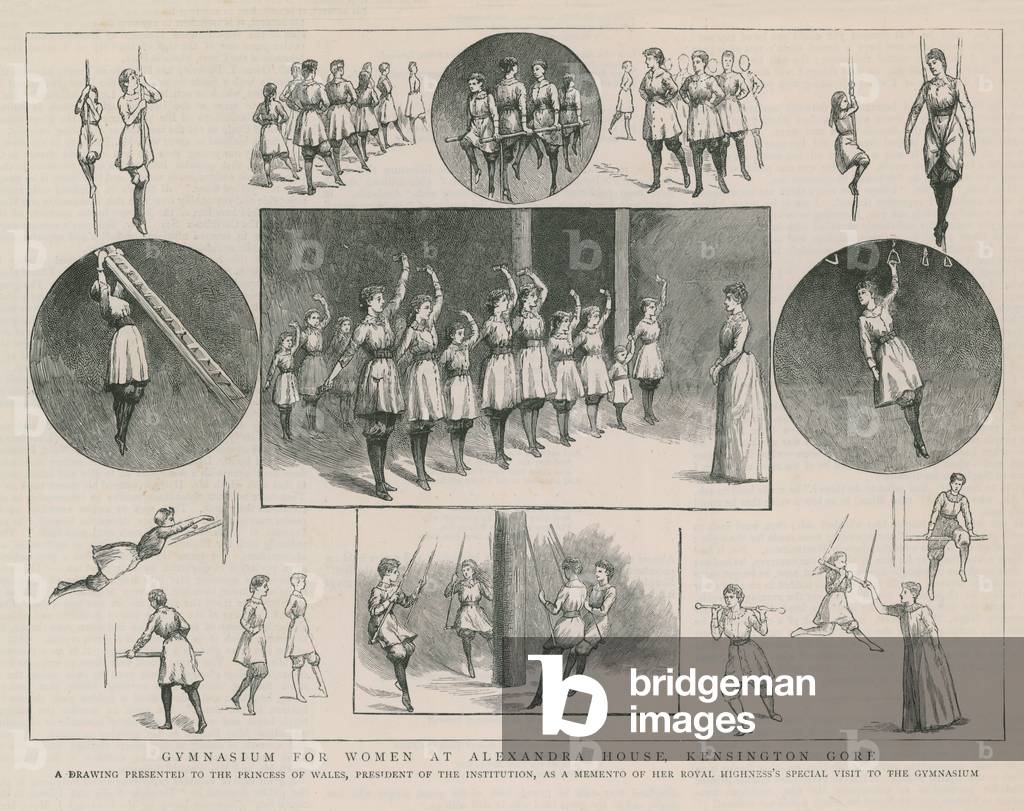 Gymnasium for women at Alexandra House (engraving)