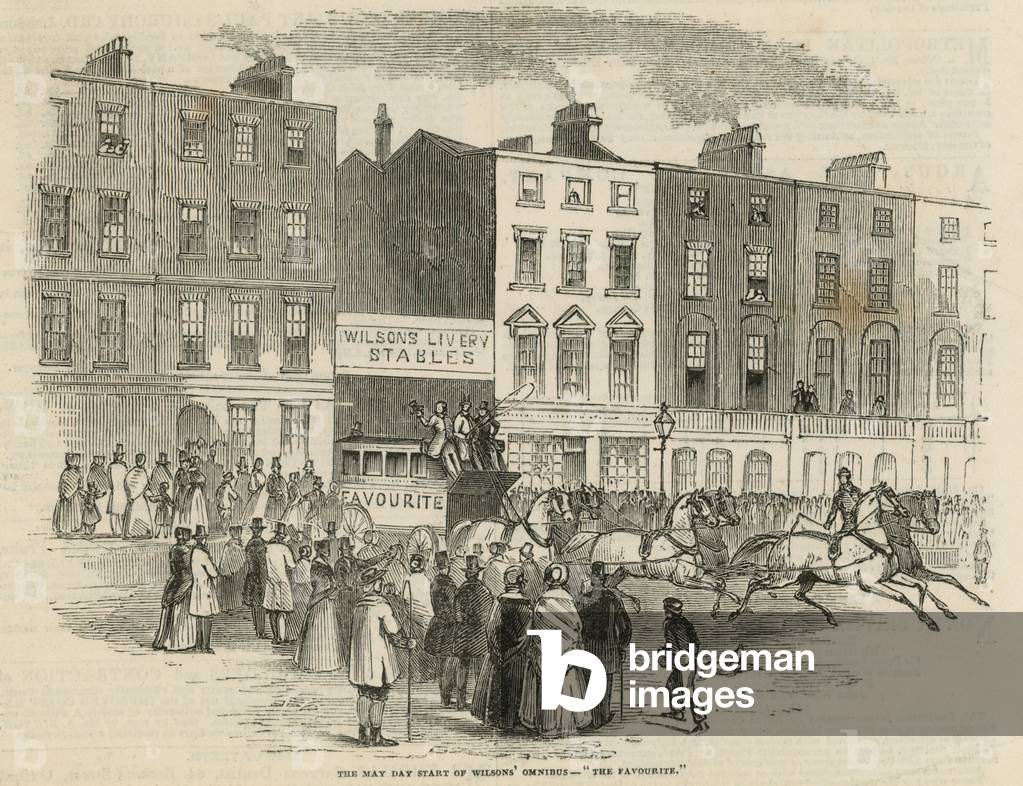 The May Day start of Wilsons' Omnibus - The Favourite (engraving)