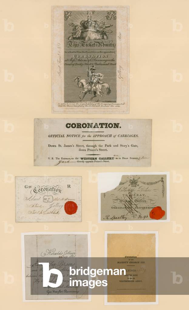 Coronation entrance tickets (engraving)