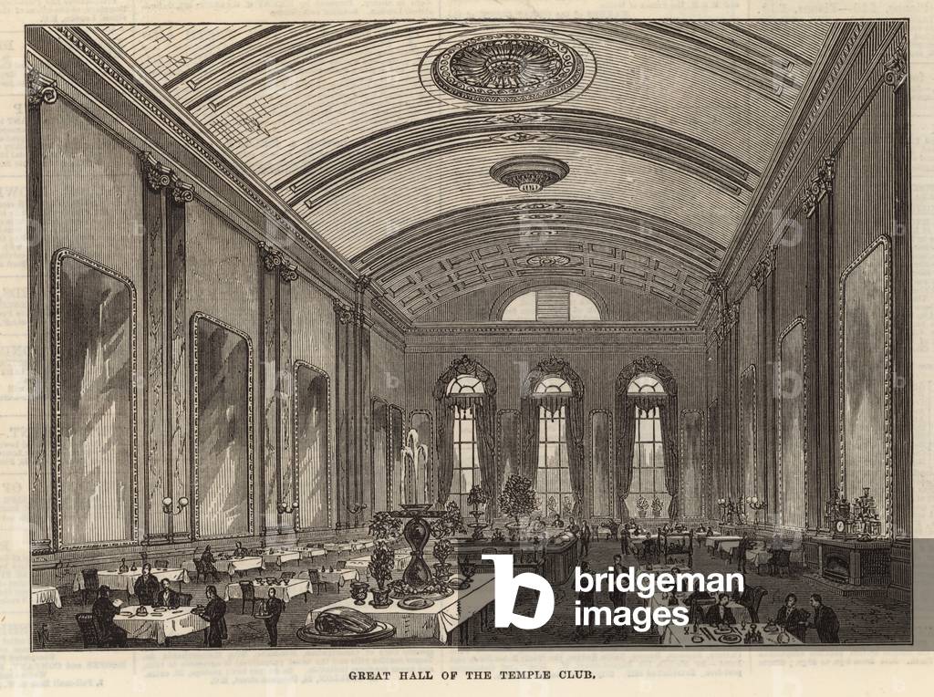 Great hall of the Temple Club, London (engraving)