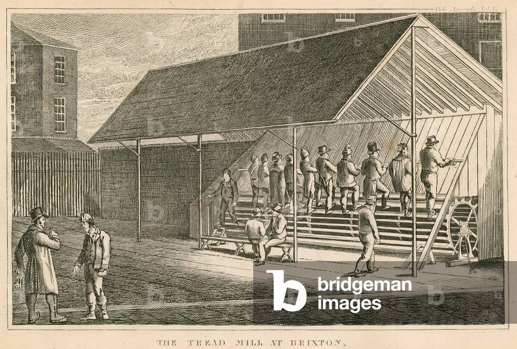The treadmill at Brixton prison (engraving)