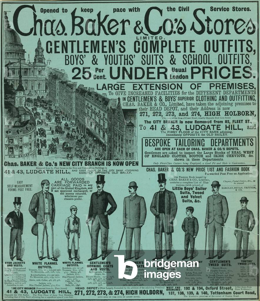 Advert for Chas Baker & Co's Stores (engraving)