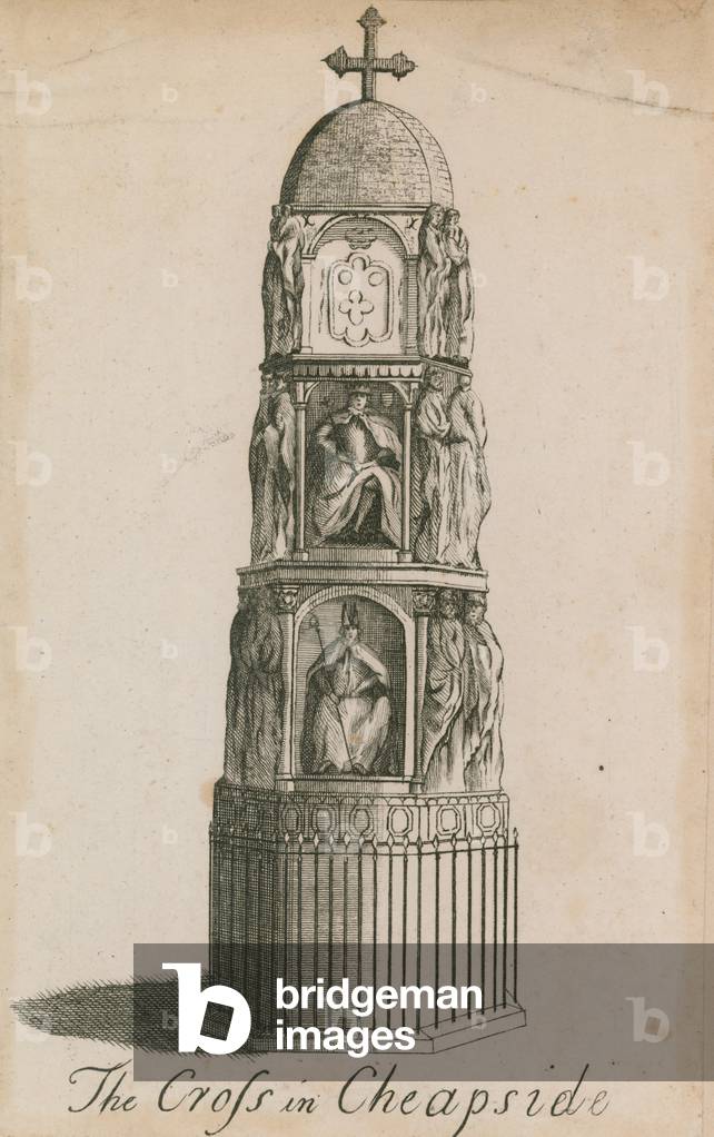 The cross in Cheapside, London (engraving)