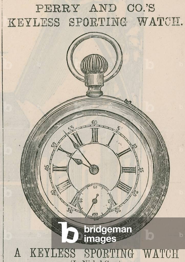 Advert for Perry & Co's Keyless Sporting Watch (engraving)