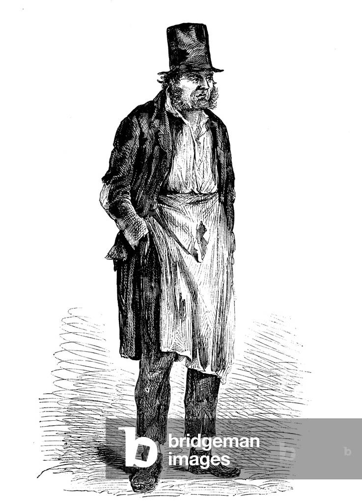 Vagrant from the refuge in Playhouse Yard, Cripplegate (engraving)