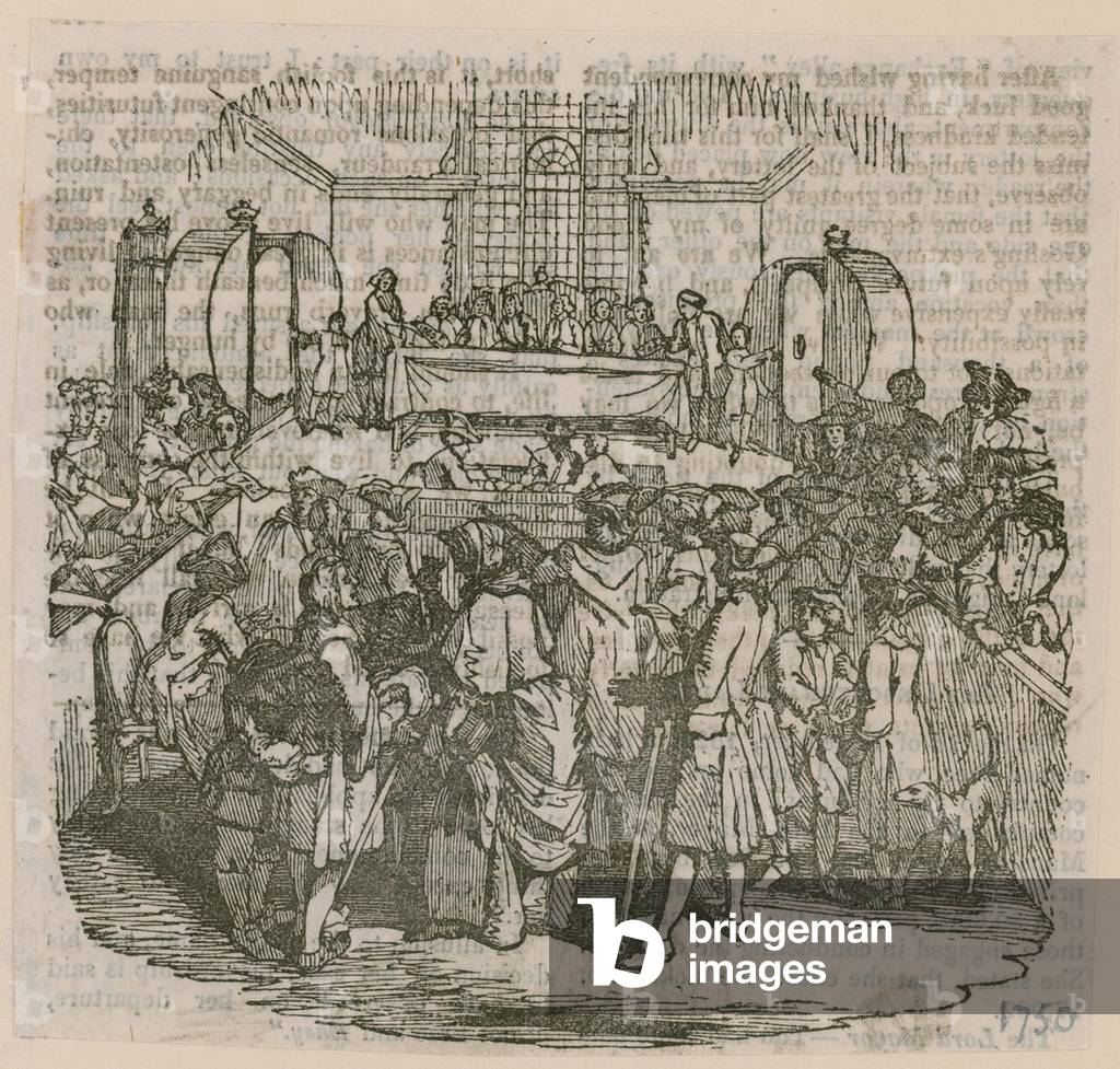 A lottery; dated 1750 (engraving)
