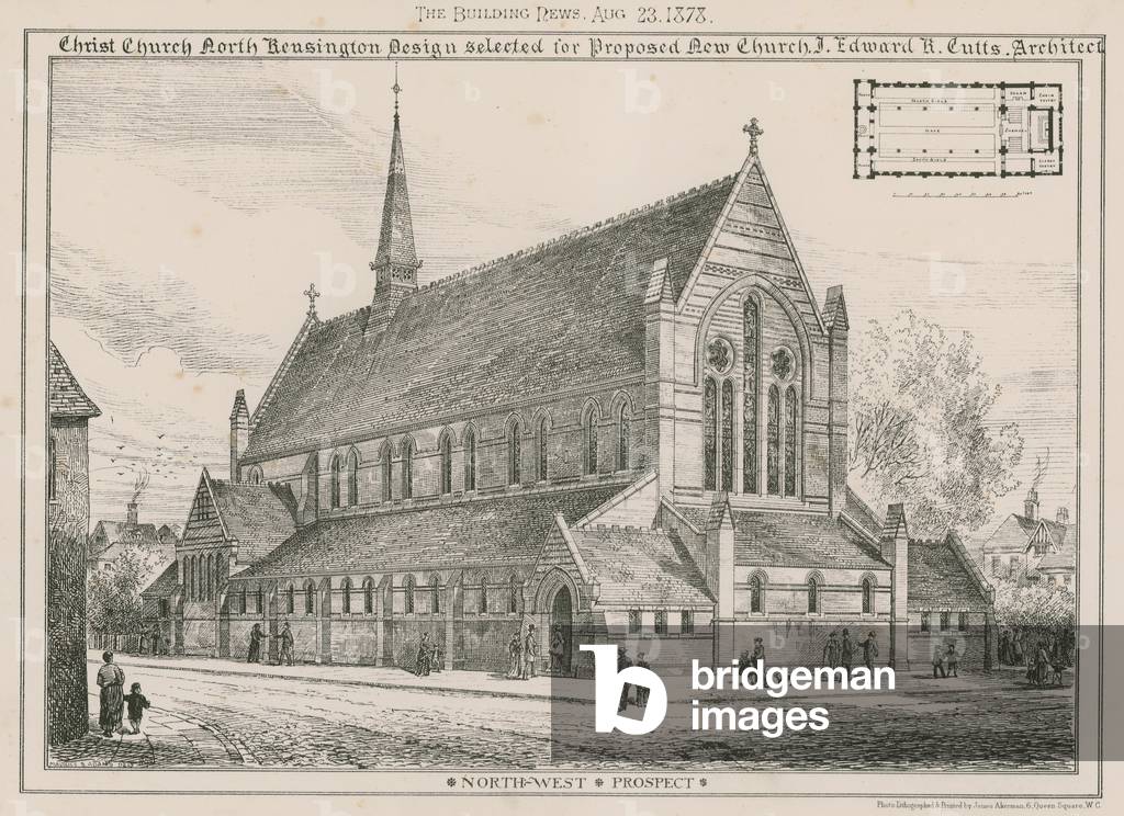 Christ Church, North Kensington: design selected for proposed new church (engraving)