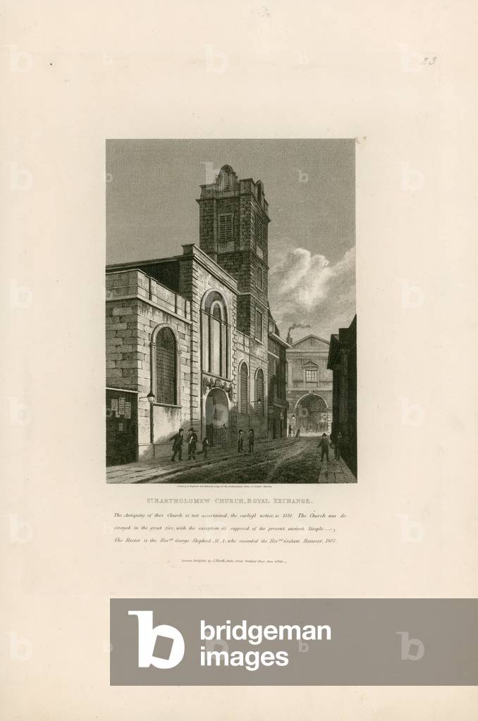 St Bartholomew Church, Royal Exchange, London (engraving)