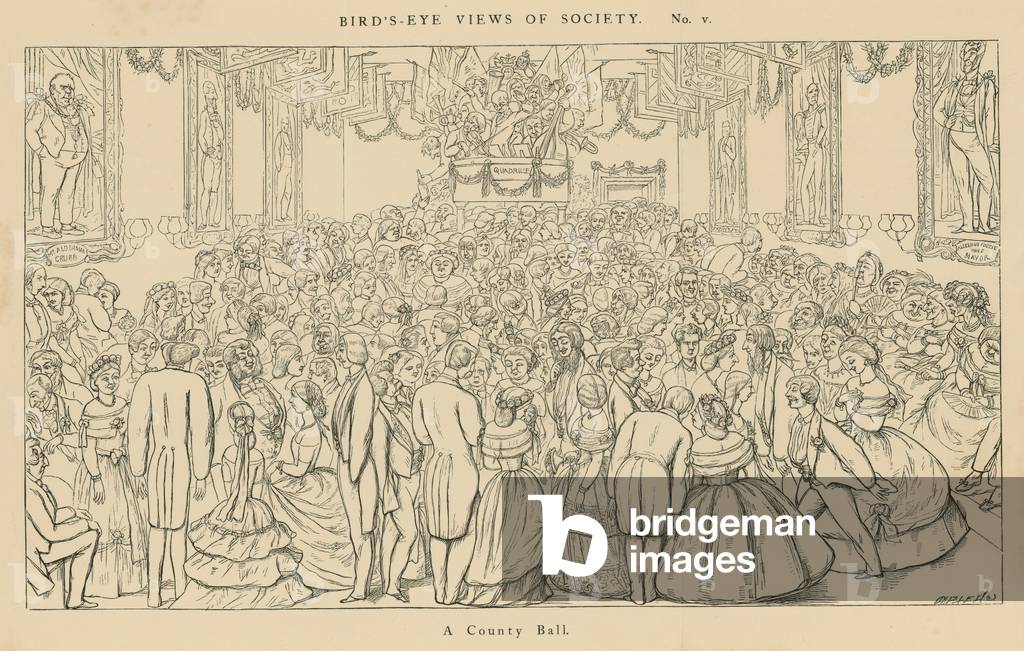 Birds-Eye Views of Society: A County Ball (engraving)