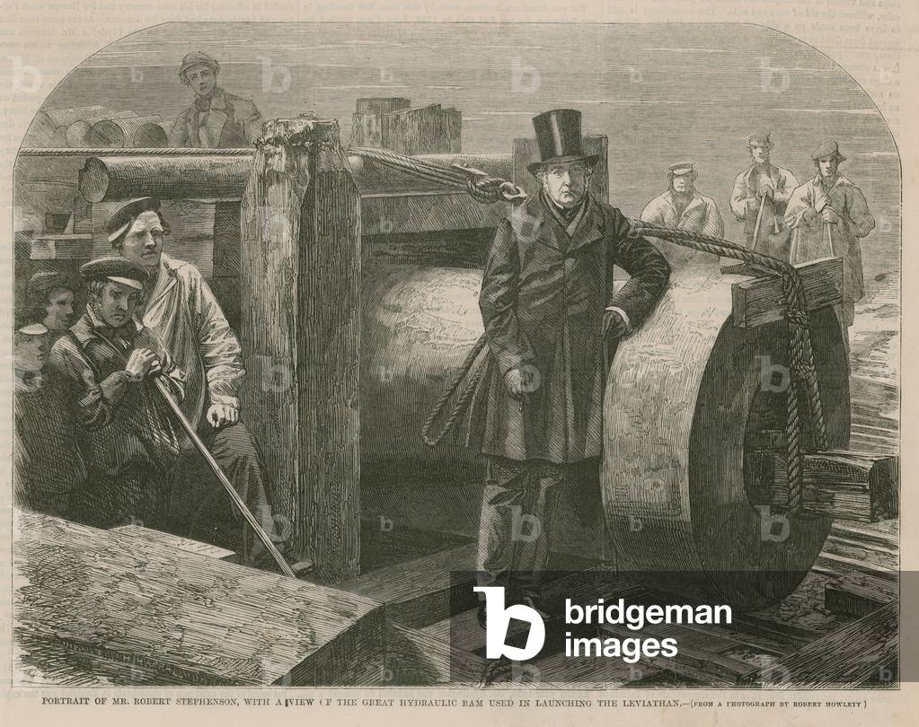 Portrait of Mr Robert Stephenson (engraving)