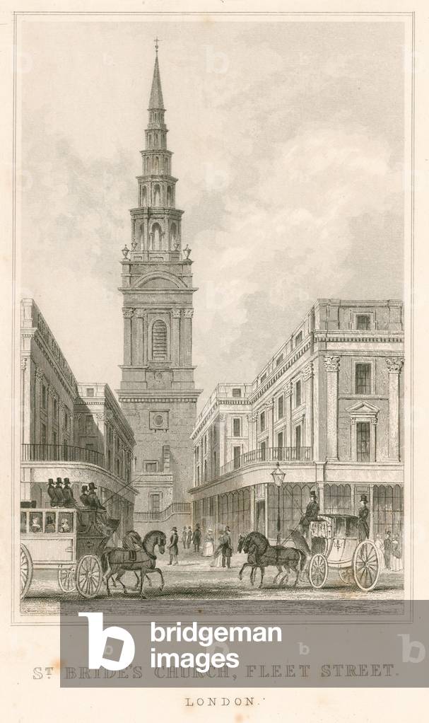 St Bride's Church, Fleet Street, London (engraving)