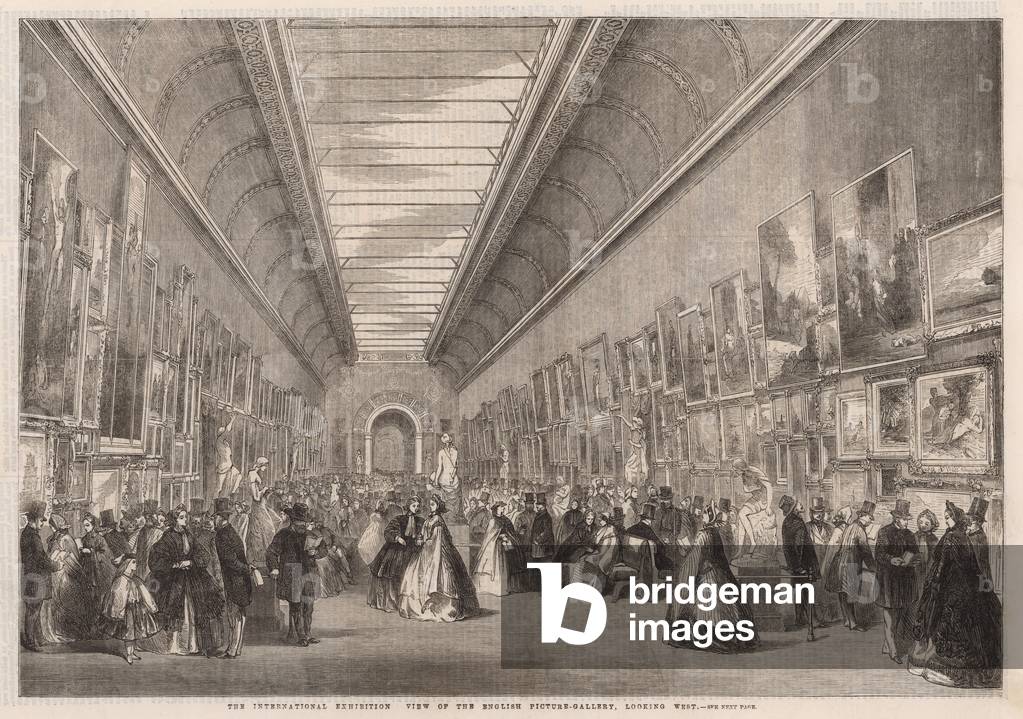 The International Exhibition; View of the English picture gallery (engraving)