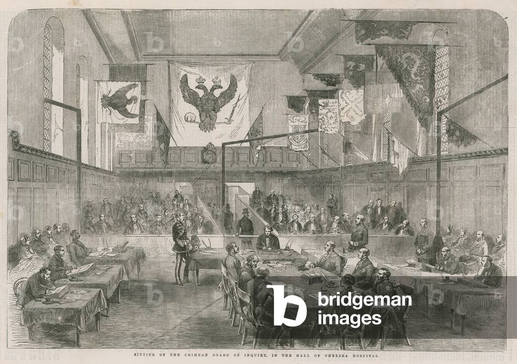 Sitting of the Crimean Board of Inquiry (engraving)
