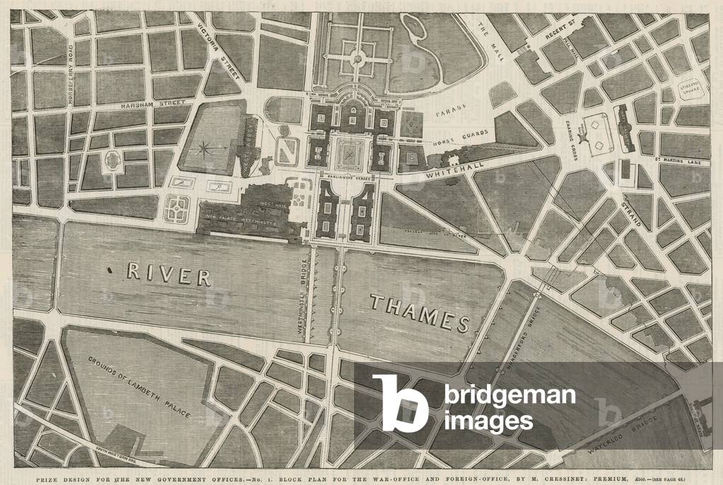 Prize design for the new Government offices (engraving)