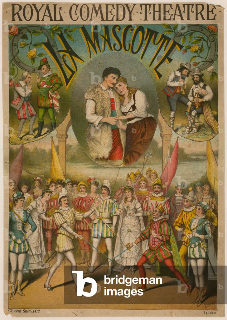 Theatre poster, La Mascotte at the Royal Comedy Theatre, London (colour litho)