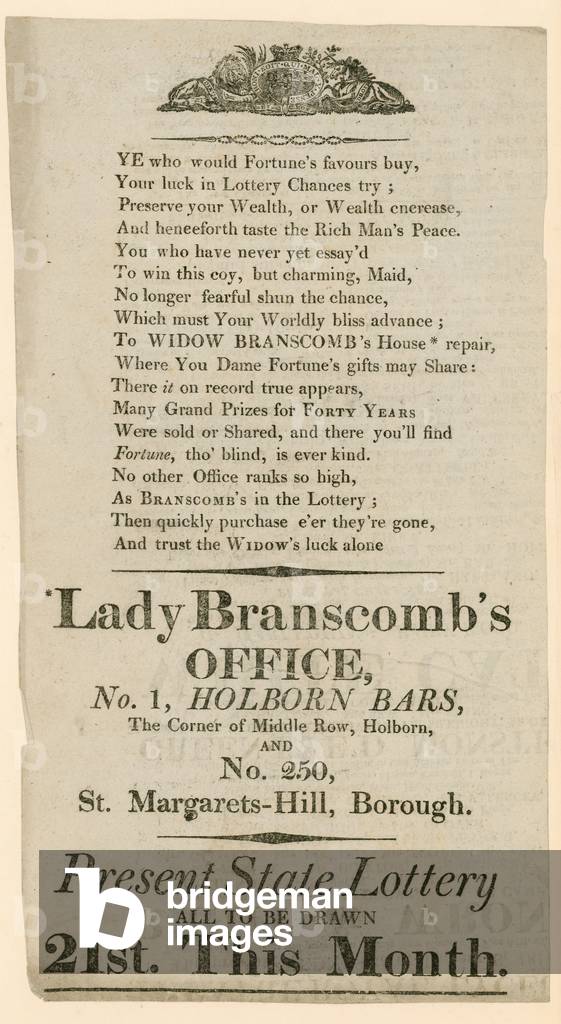 Lottery advertisement (engraving)