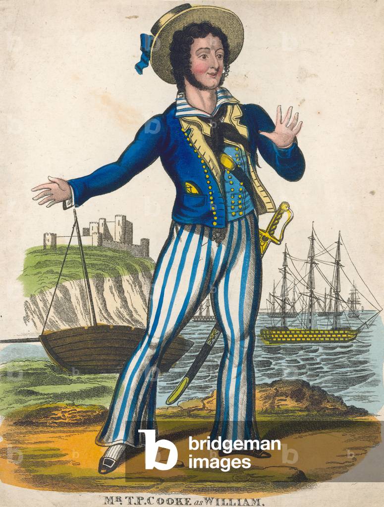 T P Cooke as the sailor hero of Black Eyed Susan (coloured engraving)