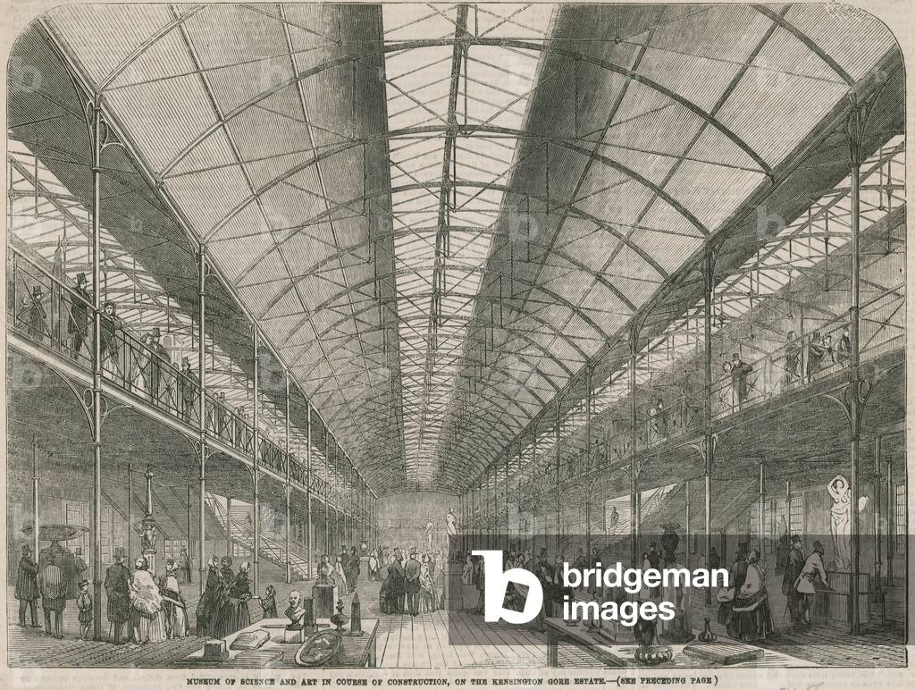 Museum of Science and Art in the course of construction, on the Kensington Gore Estate (engraving)