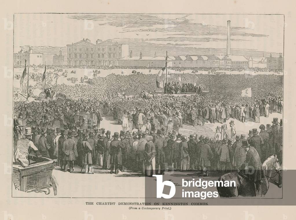 The Chartist demonstration on Kennington Common (engraving)