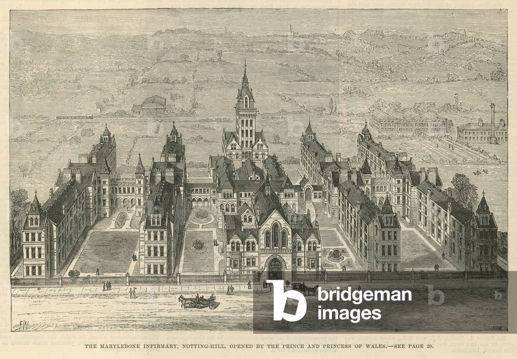 The Marylebone Infirmary, Ladbroke Grove Road, Notting Hill (engraving)