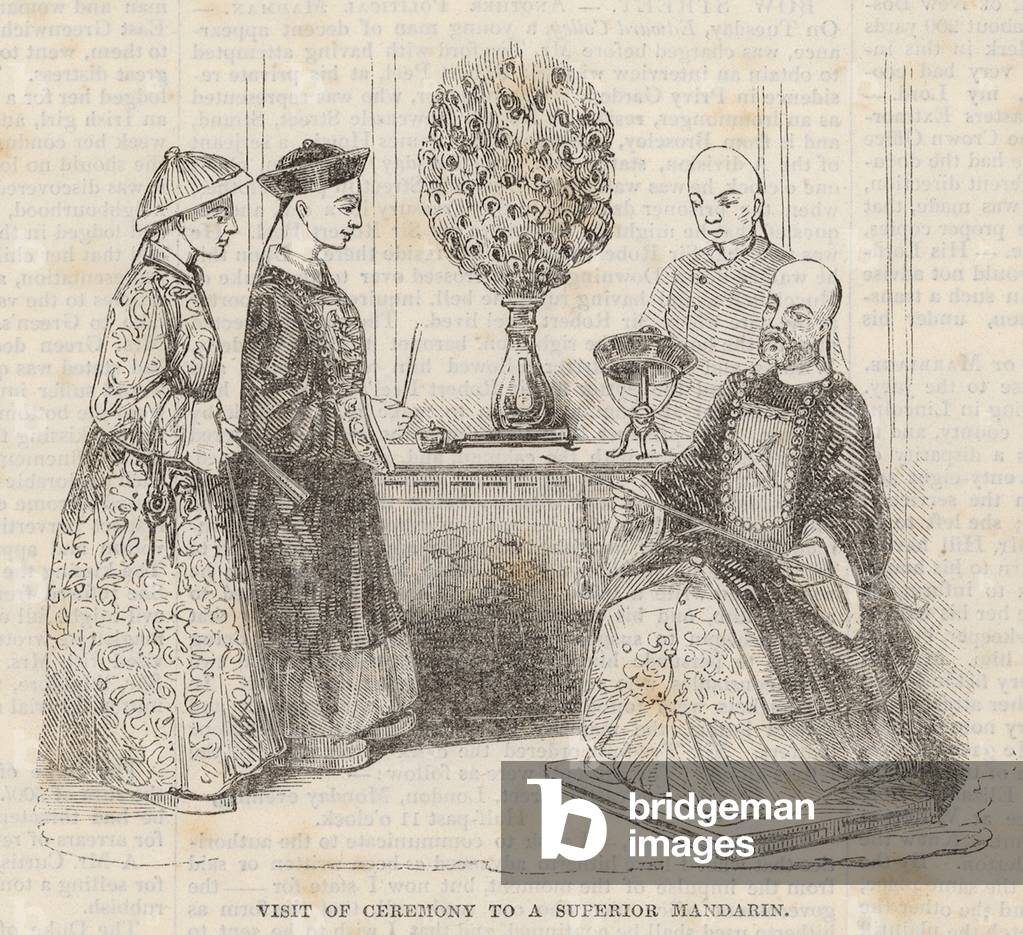 Visit of Ceremony to a superior Mandarin (engraving)