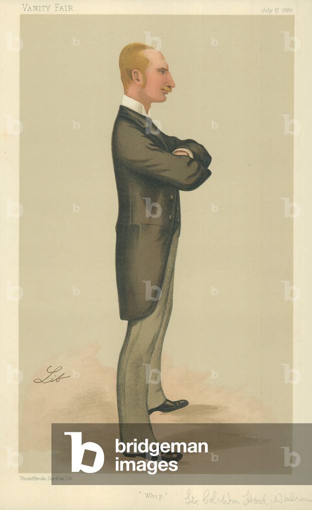 Lieut-Col William Hood Walrond, Whip, 17 July 1886, Vanity Fair cartoon (colour litho)