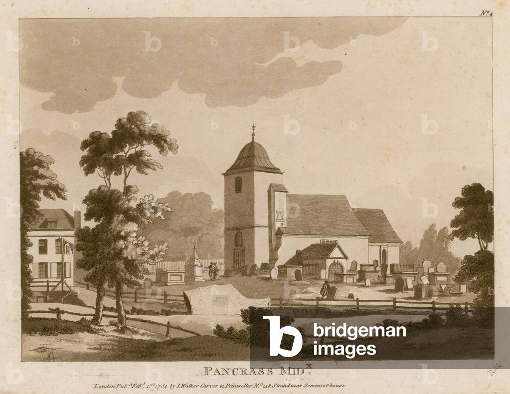 St Pancras Church, London, Middlesex (engraving)