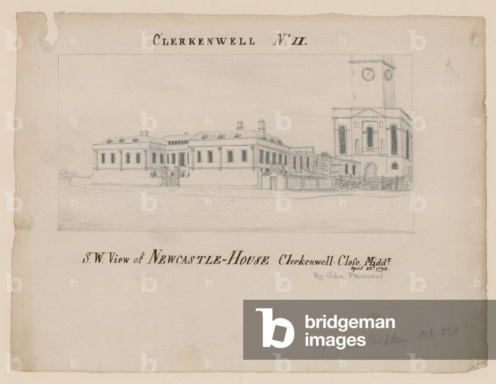 Newcastle House, Clerkenwell, London (pencil on paper)