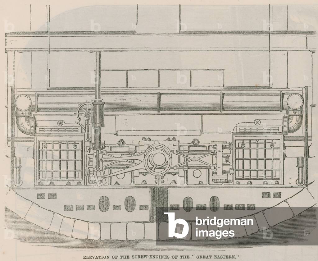 Elevation of the screw engines of the Great Eastern (engraving)