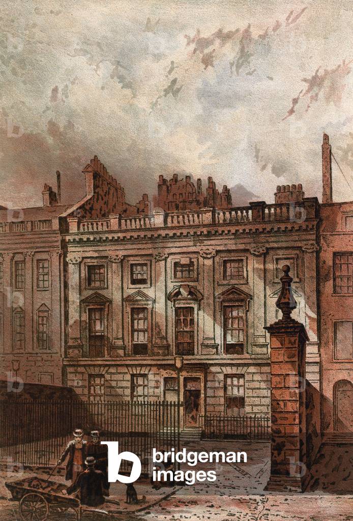 Lincoln's Inn Fields, London (coloured engraving)