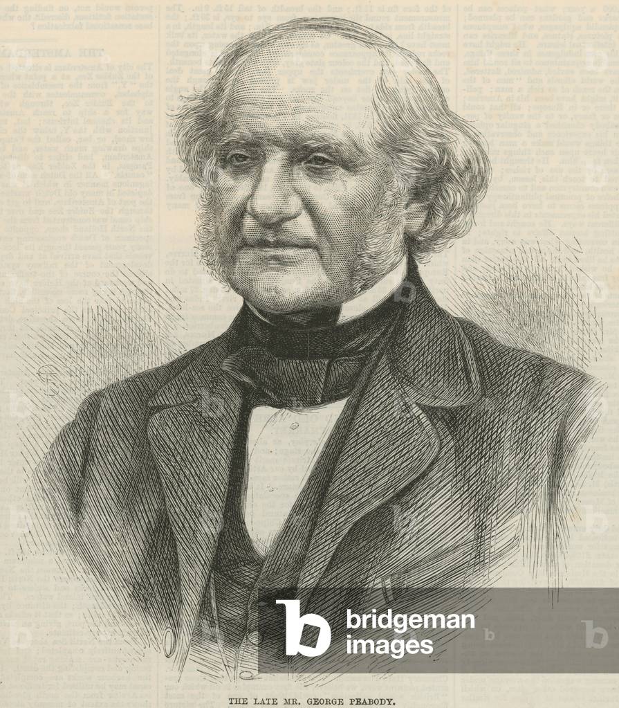 Portrait of the late Mr George Peabody (engraving)