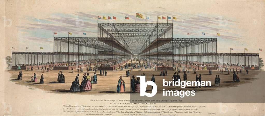 View of the Interior of the Building in Hyde Park for the Exhibition of 1851 (coloured engraving)