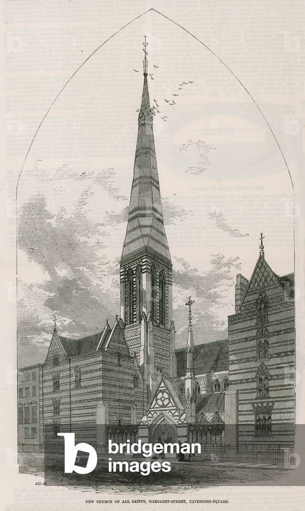 New Church of All Saints, on Margaret Street in Cavendish Square (engraving)