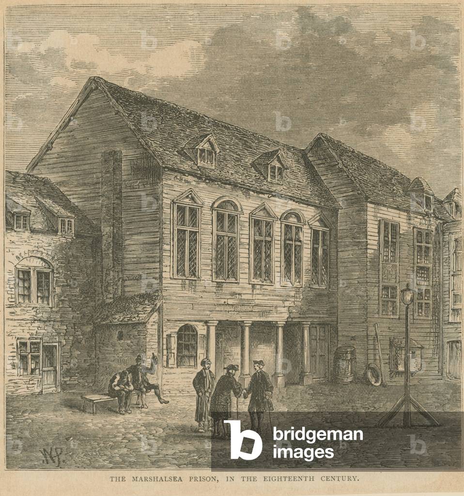 The Marshalsea Prison in the eighteenth century (engraving)