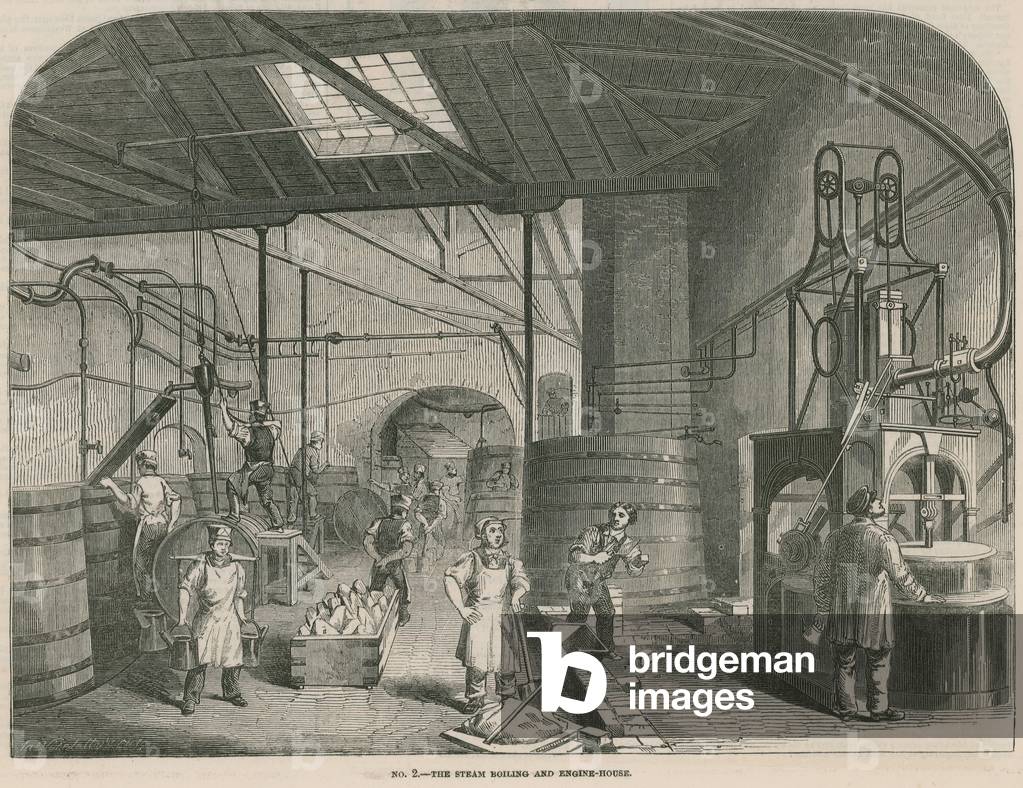 Price's Patent Candle Company's works; The steam boiling and engine house (engraving)