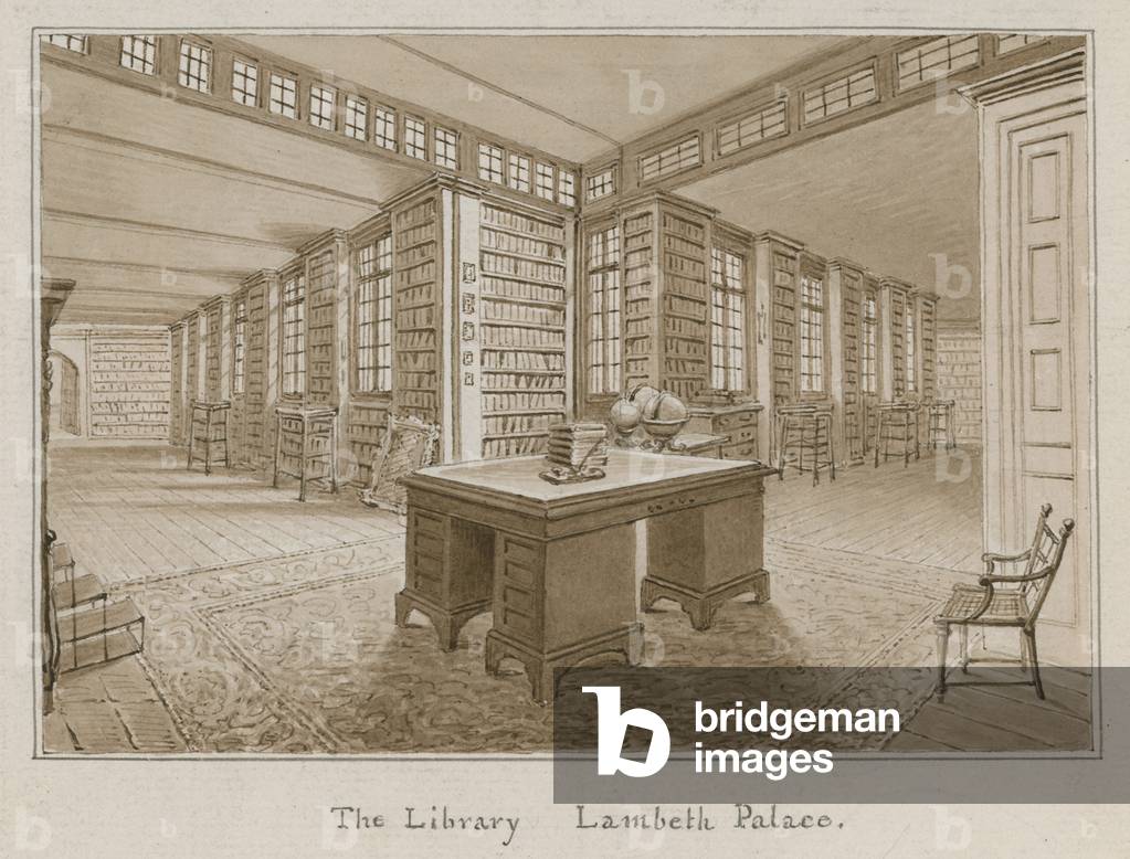 The Library, Lambeth Palace, London (w/c on paper)