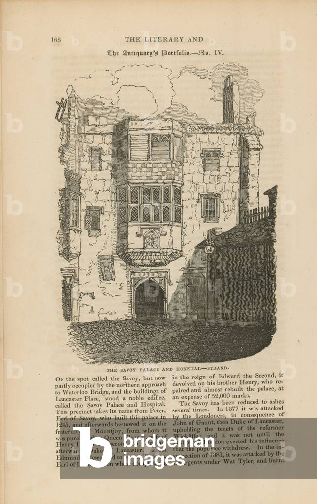 The Savoy Palace and hospital on the Strand (engraving)