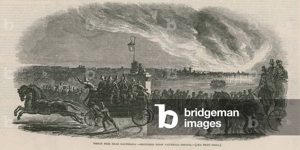 Great fire near Battersea (engraving)