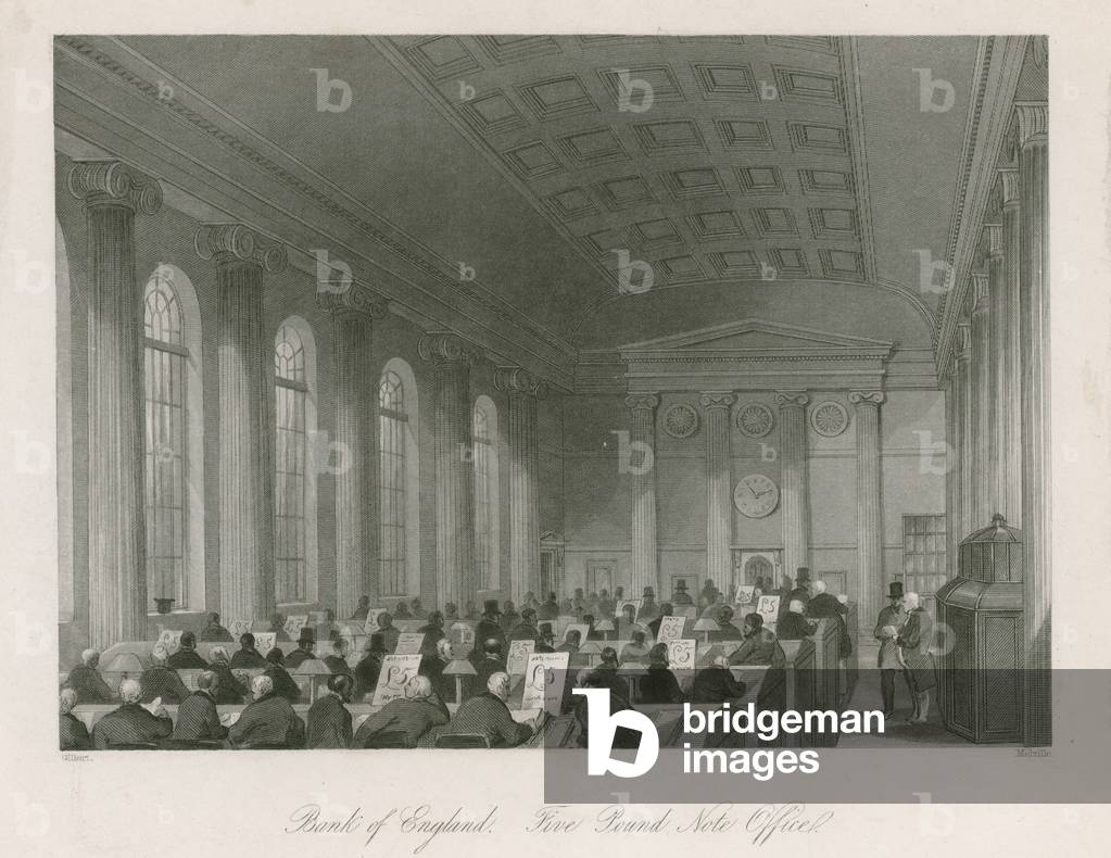 Bank of England, Five Pound note Office (engraving)